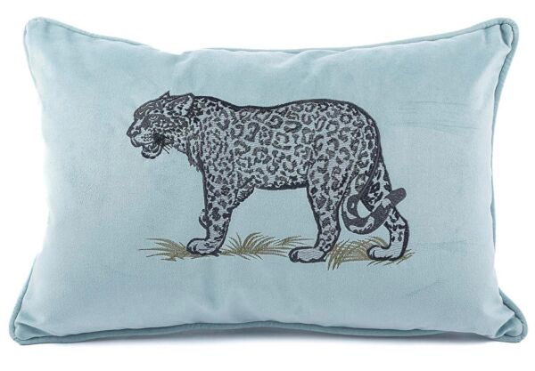 Mikasa Moor Leopar Nakışlı Açık Mavi 40x60 Yastık