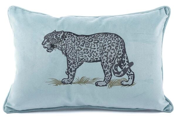 Mikasa Moor Leopar Nakışlı Açık Mavi 40x60 Yastık