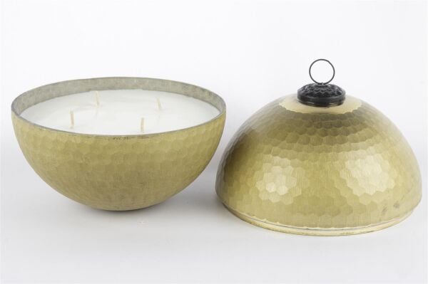 Mikasa Moor Green Gold Kapaklı Cam Mum Bergamot 18x19cm