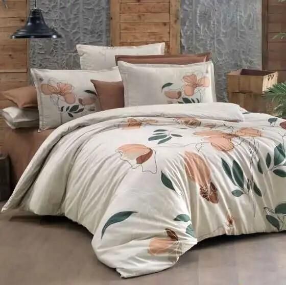 Sarev Mirador Fancy Poplin Nevresim Takımı Taba Çift Kişilik