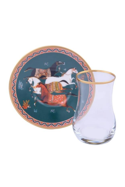 Canba Asmara  Turkuaz Çay Takımı