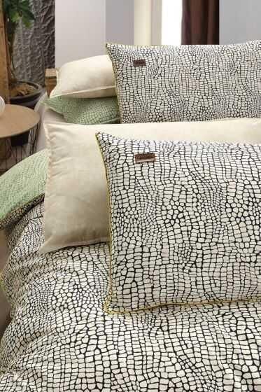 Sarev Croco Fancy Poplin Nevresim Takımı Bej Tek Kişilik