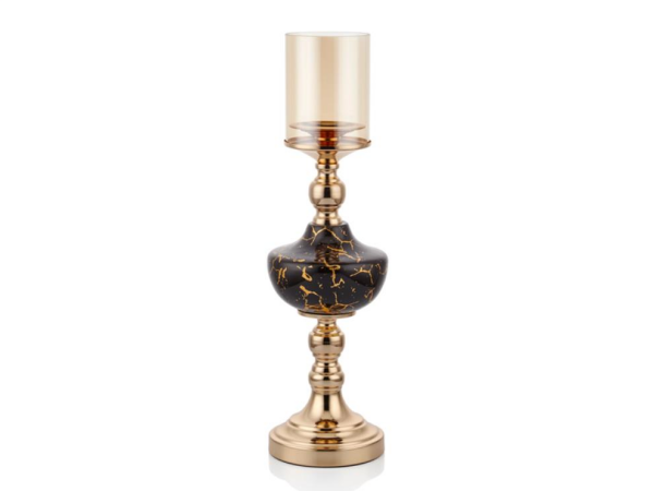 Lamedore Berlin Gövdesi Black Gold Büyük Boy Mumluk 15 x 15 x 49 Cm