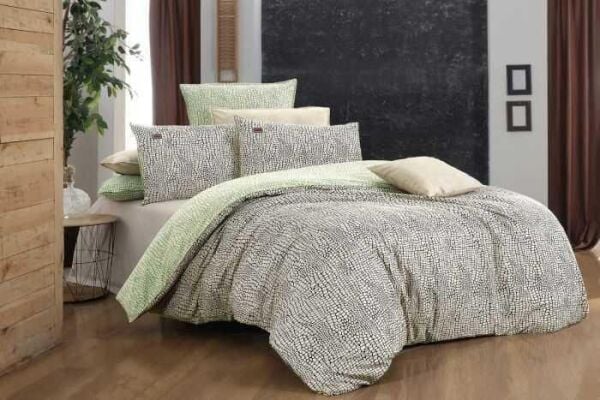 Sarev Croco Fancy Poplin Nevresim Takımı Bej Çift Kişilik