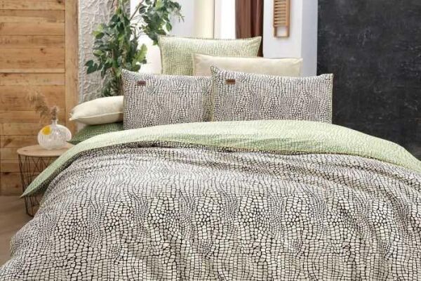 Sarev Croco Fancy Poplin Nevresim Takımı Bej Çift Kişilik