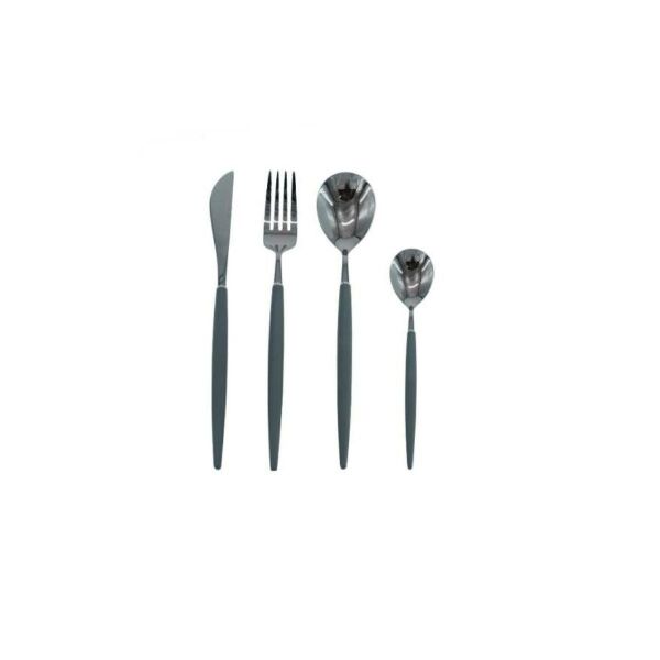 Wanelli Rotti Fx1066 Gri Sade 24 Parça Çatal Kaşık Bıçak Takımı