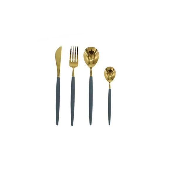 Wanelli Rotti Gri Gold 24 Parça Çatal Kaşık Bıçak Seti
