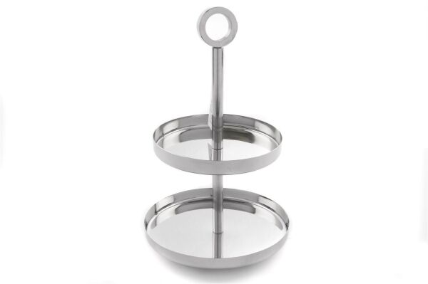 Mikasa Moor Gümüş Çelik 2 Katlı Servis 15x13x25 cm