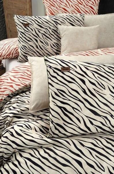 Sarev Grevy Fancy Poplin Nevresim Takımı Bej Çift Kişilik