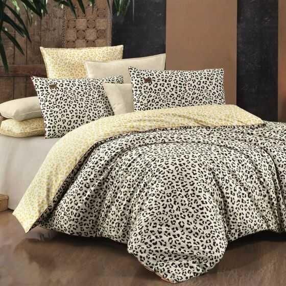 Sarev Pars Fancy Poplin Nevresim Takımı Bej Çift Kişilik