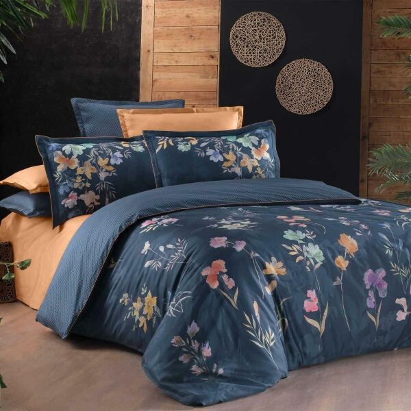 Sarev Capella Saten Nevresim Takımı Mavi Çift Kişilik