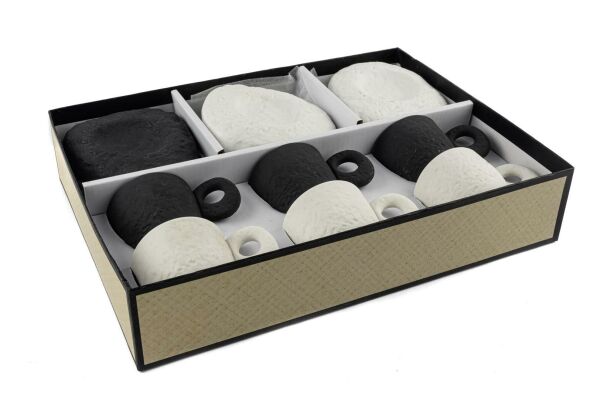 Mikasa Moor Stone Siyah Beyaz 6'lı Kahve Fincanı Seti 100