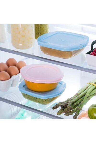 Pyrex 206pav5/6245 Yuvarlak Pembe Kapaklı Saklama Kabı