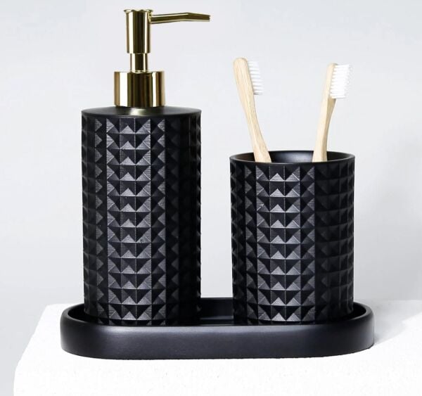 Selim Dekor Neptune Banyo Seti Siyah