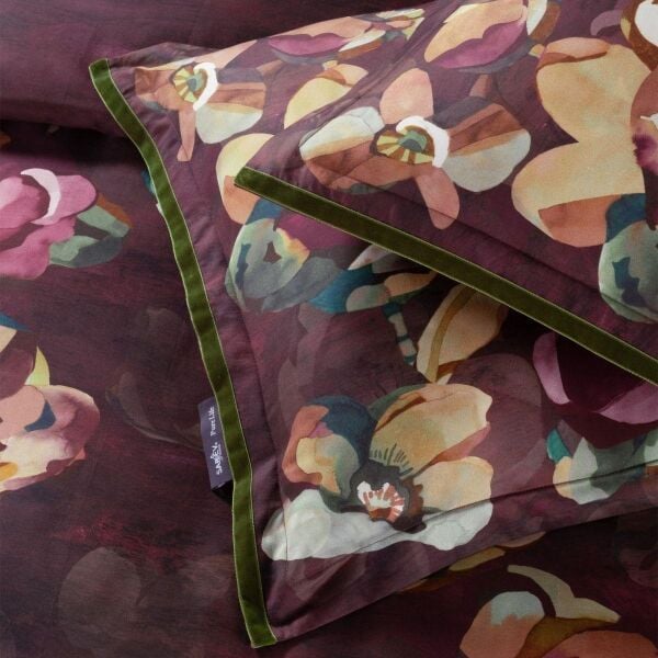 Sarev Esperado Saten Nevresim Takımı Çift Kişilik 4 Yastık Mürdüm