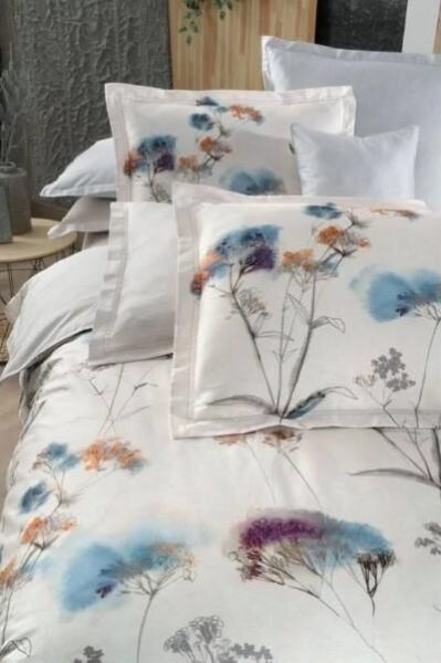 Sarev Ariana Saten Nevresim Takımı Beyaz Çift Kişilik