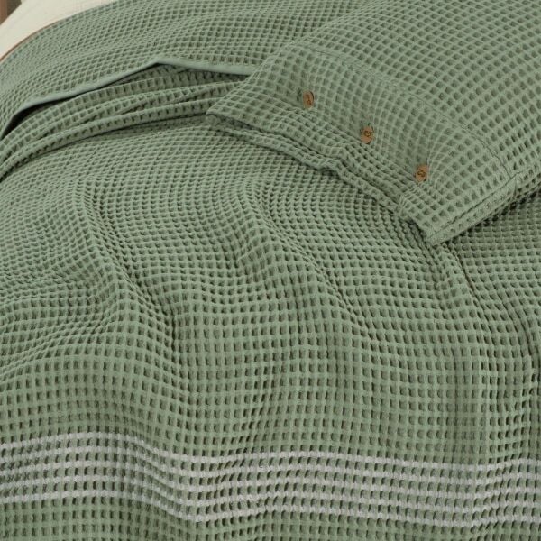 Sarev Polendıa Yatak Örtüsü Çift Kişilik Yeşil