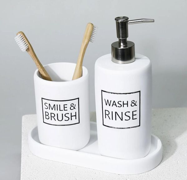 Selim Dekor Clemente Banyo Seti Beyaz