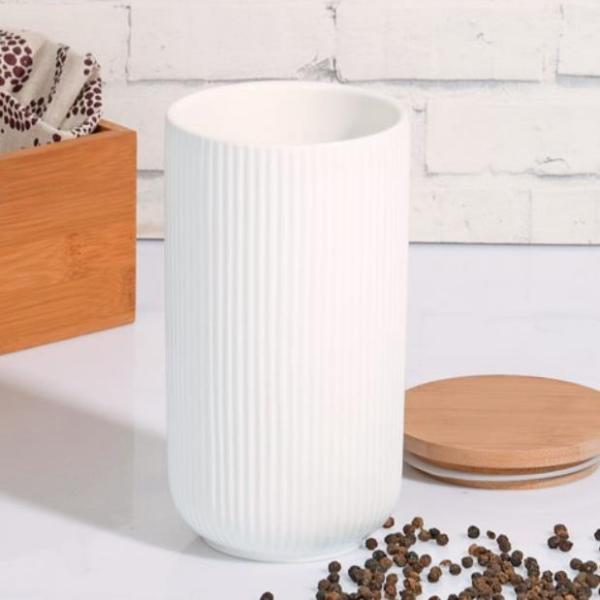 Kosova Pr-By306 Bambulu Büyük Porselen Kavanoz