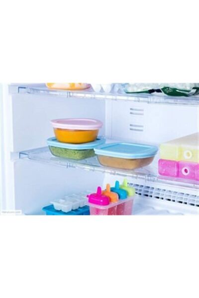Pyrex 210Pav3/6246 Kare Mavi Kapaklı Saklama Kabı 0.35 Lt