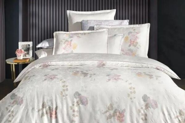 Sarev Mirabel Saten Nevresim Takımı Beyaz Çift Kişilik