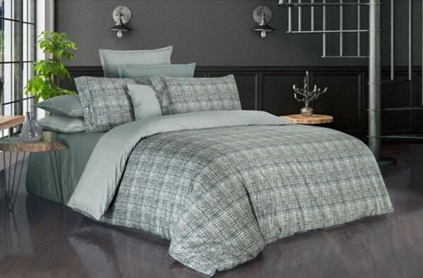 Sarev Arthur Saten Nevresim Takımı Gri Çift Kişilik