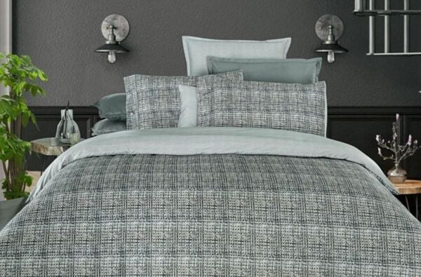 Sarev Arthur Saten Nevresim Takımı Gri Çift Kişilik