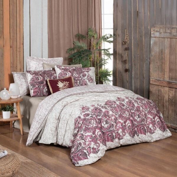 Sarev Elfıda Flanel Nevresim Takımı Çift Kişilik 2 Yastık Pembe