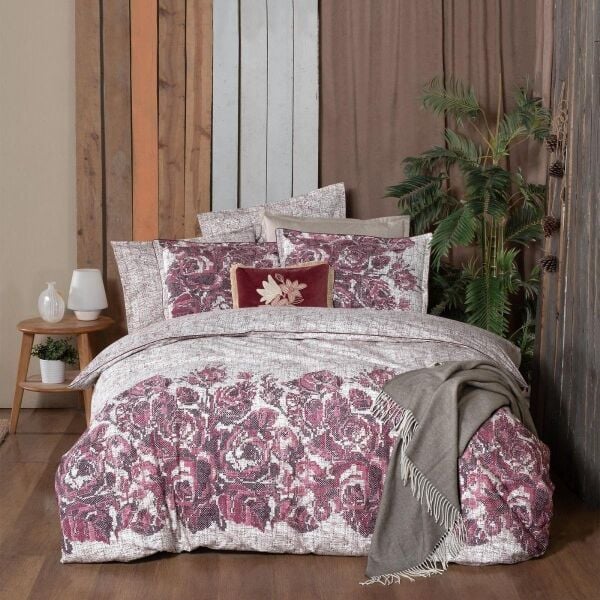 Sarev Elfıda Flanel Nevresim Takımı Çift Kişilik 2 Yastık Pembe