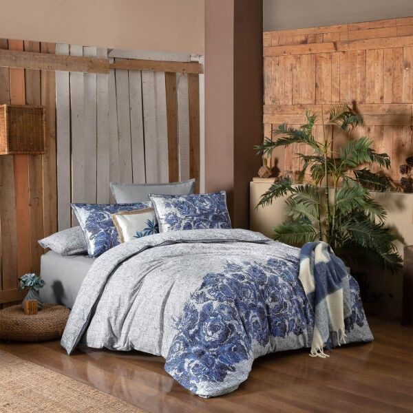 Sarev Elfıda Flanel Nevresim Takımı Çift Kişilik 2 Yastık Mavi