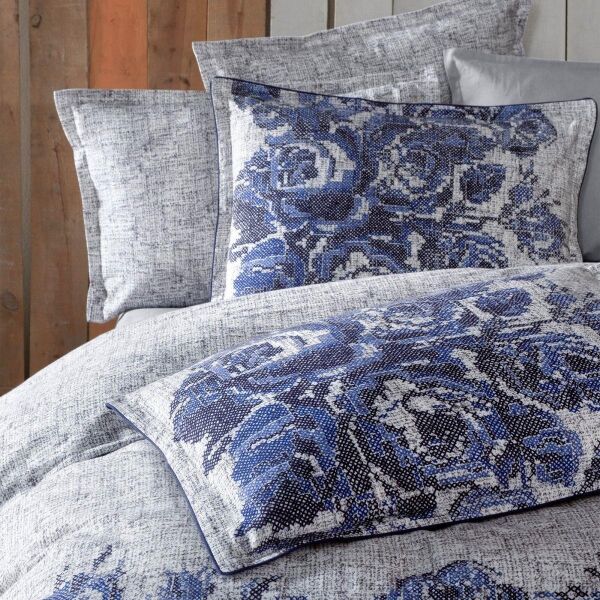 Sarev Elfıda Flanel Nevresim Takımı Çift Kişilik 2 Yastık Mavi