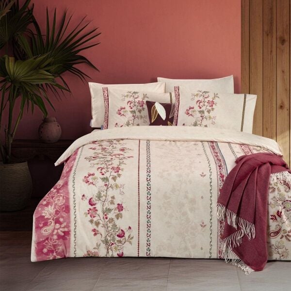 Sarev Lakshman Fancy Nevresim Takımı Çift Kişilik  2 Yastık Somon