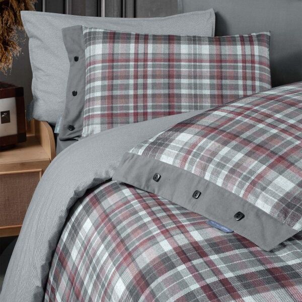 Sarev Gordon Fancy Nevresim Takımı Çift Kişilik 2 Yastık Gri