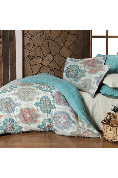 Sarev Nima Flanel Nevresim Takımı Tek Kişilik 1 Yastık-Yeşil