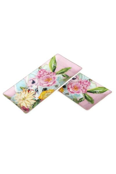 LuckyArt Peony Bone 2'li Servis Tabağı 27 cm