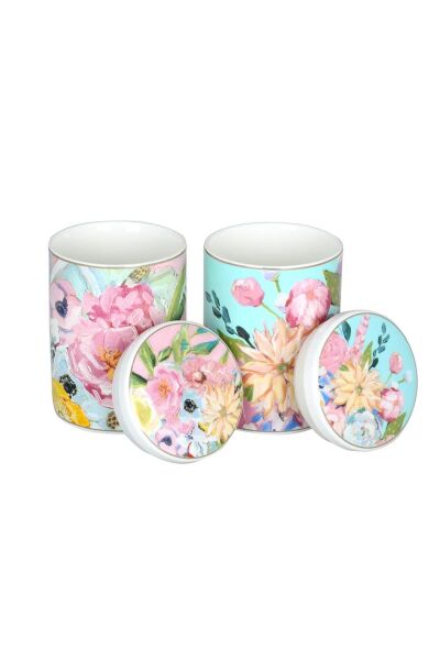 Lucky Art Peony Bone 2lı Kavanoz Seti 600ml