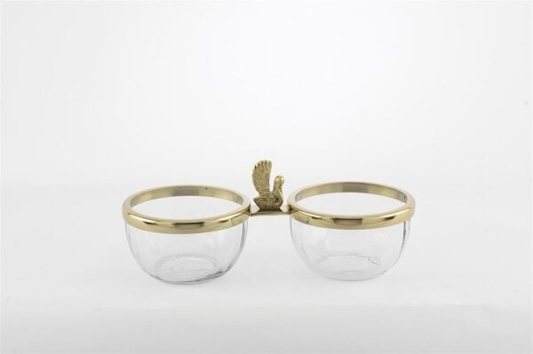 Mikasa Moor Gold Metalli 2 Bölmeli Cam Çerezlik 25x11x10cm