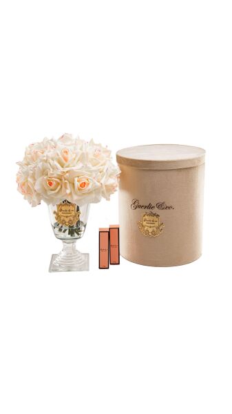 Guerlie&Co 18 Güllü Krem Pembe Şeffaf Ayaklı  Gold Cam