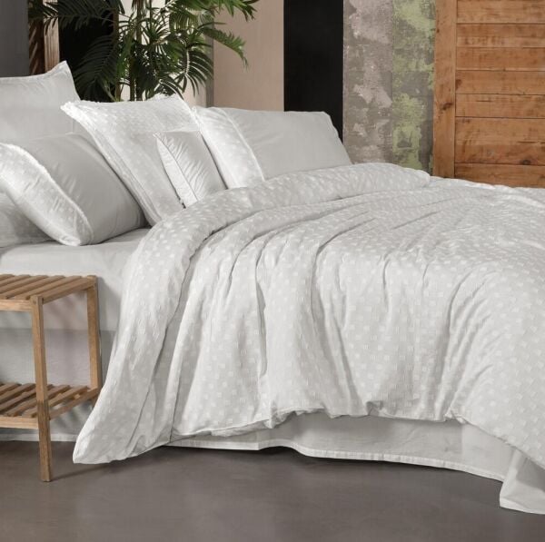 Sarev Marbella Nevresim Takımı Çift Kişilik 4 Yastık-Beyaz