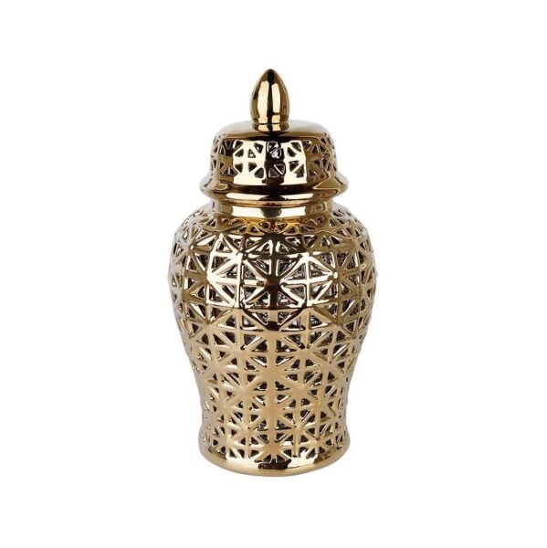 Lucky Art Gold Dantel Kapaklı Küp 37 cm