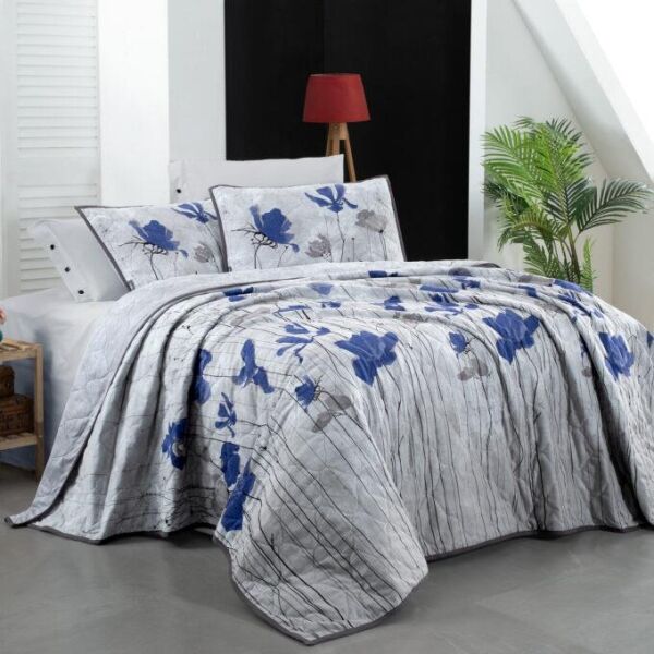 Sarev Hansolo Yatak Örtüsü Çift Kişilik-Gri