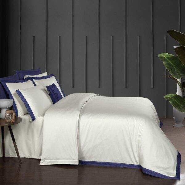 Sarev Layana Saten Nevresim Takımı Çift Kişilik 4 Yastık Lacivert