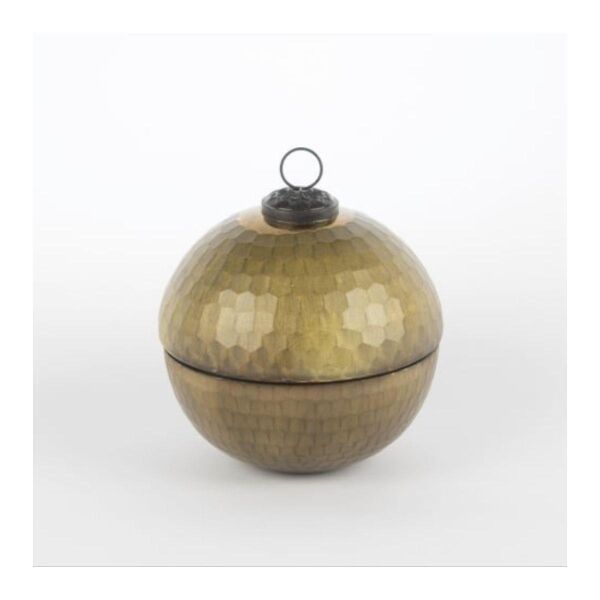 Mikasa Moor Green Gold Kapaklı Cam Mum Bergamot 12x13cm