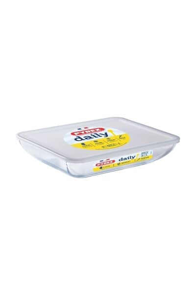 Pyrex 344P000/3043 Dikdörtgen Fırın Kabı + Kapak 27 x 22 x 9 cm