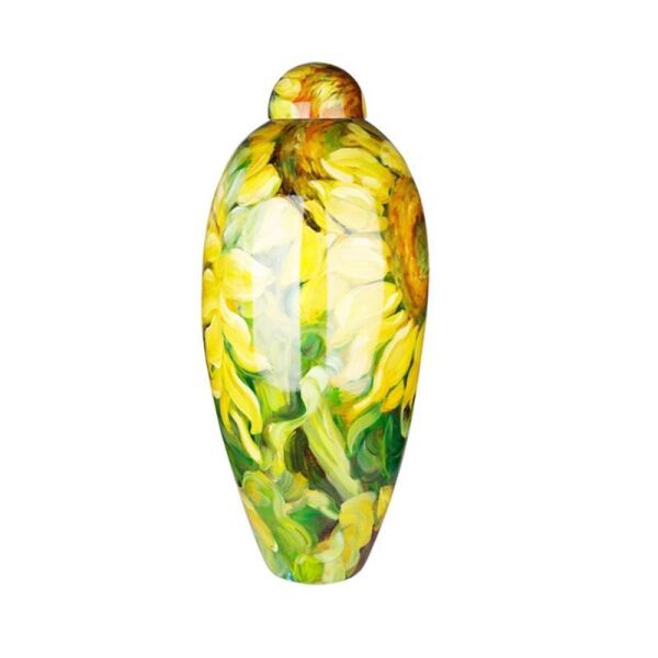 Lucky Art  Ayçiçek Desen Kapaklı Küp 48 cm