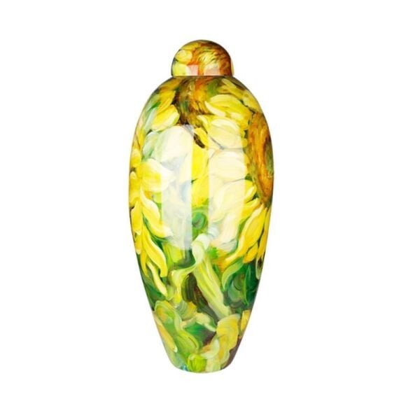 Lucky Art  Ayçiçek Desen Kapaklı Küp 48 cm