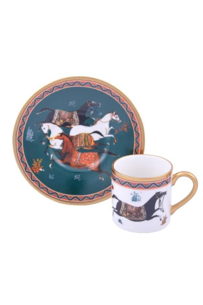 Canba Asmara  Turkuaz Porselen Kahve Takımı