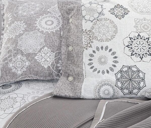 Sarev Eva Bronte Nevresimli Pike Takımı Gri Çift Kişilik