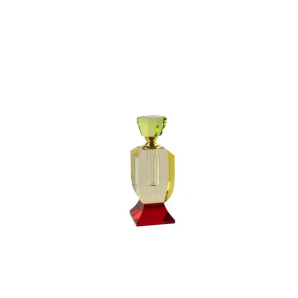 Mikasa Moor Kırmızı Ayaklı Sarı Dekor Şişe 4x4x12cm