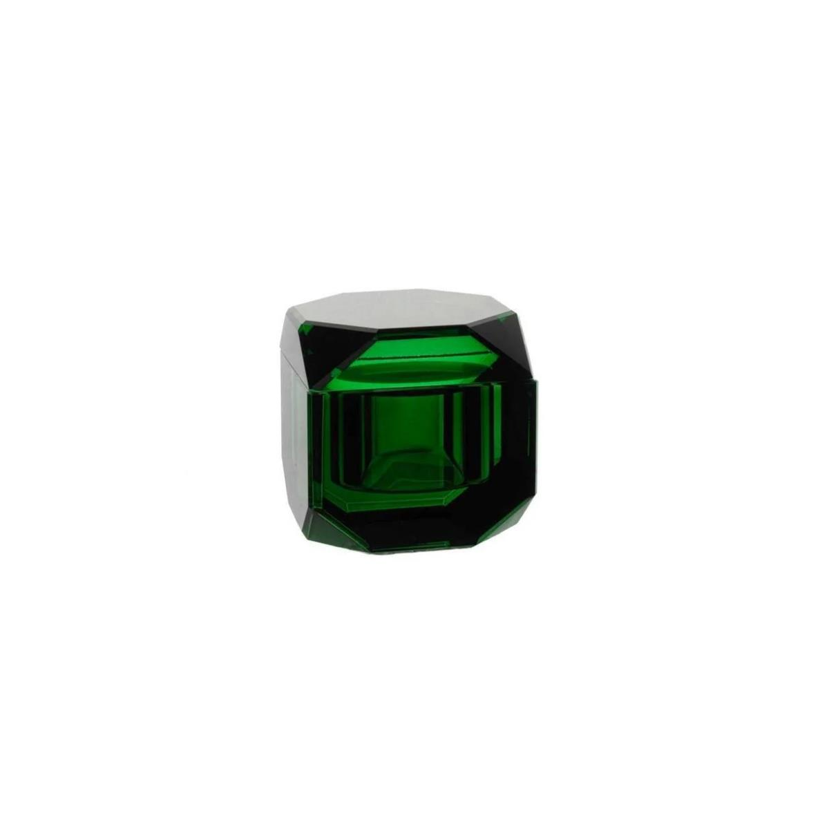 Mikasa Moor Koyu Yeşil Cam Dekoratif Kutu 8x8x8cm